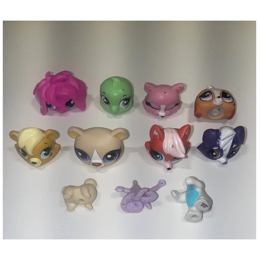 Lot Littlest Pet Shop LPS Heads and Accessories‎ Bundle For Kids Toy Hasbro